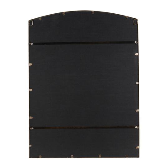 Black Arched Metal Windowpane Wall Mirror
